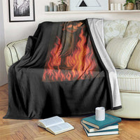 Funny Halloween Witch Throw Blanket Witch Lighting Cigarette With Flames Occult Unholy - Wonder Print Shop