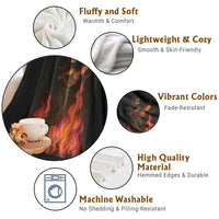 Funny Halloween Witch Throw Blanket Witch Lighting Cigarette With Flames Occult Unholy - Wonder Print Shop