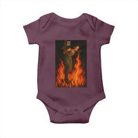 Funny Halloween Witch Baby Onesie Witch Lighting Cigarette With Flames Occult Unholy - Wonder Print Shop