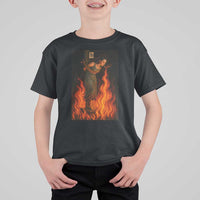 Funny Halloween Witch T Shirt For Kid Witch Lighting Cigarette With Flames Occult Unholy - Wonder Print Shop