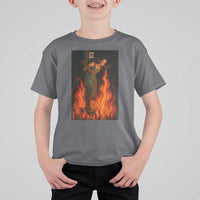 Funny Halloween Witch T Shirt For Kid Witch Lighting Cigarette With Flames Occult Unholy - Wonder Print Shop