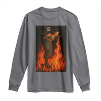 Funny Halloween Witch Long Sleeve Shirt Witch Lighting Cigarette With Flames Occult Unholy - Wonder Print Shop