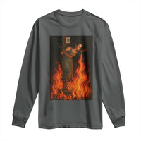 Funny Halloween Witch Long Sleeve Shirt Witch Lighting Cigarette With Flames Occult Unholy - Wonder Print Shop