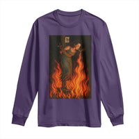 Funny Halloween Witch Long Sleeve Shirt Witch Lighting Cigarette With Flames Occult Unholy - Wonder Print Shop