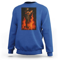 Funny Halloween Witch Sweatshirt Witch Lighting Cigarette With Flames Occult Unholy - Wonder Print Shop