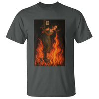 Funny Halloween Witch T Shirt Witch Lighting Cigarette With Flames Occult Unholy - Wonder Print Shop