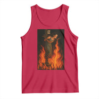 Funny Halloween Witch Tank Top Witch Lighting Cigarette With Flames Occult Unholy - Wonder Print Shop