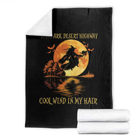 Funny Witch Throw Blanket On A Dark Desert Highway Cool Wind In My Hair - Wonder Print Shop