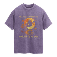 Funny Witch Washed Cotton T-Shirt On A Dark Desert Highway Cool Wind In My Hair