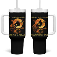 Funny Witch Tumbler With Handle On A Dark Desert Highway Cool Wind In My Hair - Wonder Print Shop