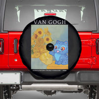 Van Gogh Kpop Fan Spare Tire Cover Blue Tiger Vintage Art Sunflower Cat