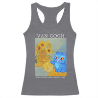 Van Gogh Kpop Fan Racerback Tank Top Blue Tiger Vintage Art Sunflower Cat
