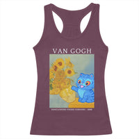 Van Gogh Kpop Fan Racerback Tank Top Blue Tiger Vintage Art Sunflower Cat