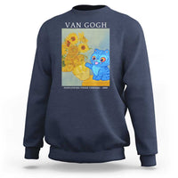 Van Gogh Kpop Fan Sweatshirt Blue Tiger Vintage Art Sunflower Cat
