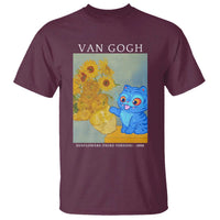 Van Gogh Kpop Fan T Shirt Blue Tiger Vintage Art Sunflower Cat