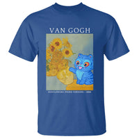 Van Gogh Kpop Fan T Shirt Blue Tiger Vintage Art Sunflower Cat