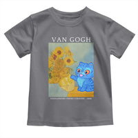 Van Gogh Kpop Fan Toddler T Shirt Blue Tiger Vintage Art Sunflower Cat