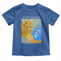 Van Gogh Kpop Fan Toddler T Shirt Blue Tiger Vintage Art Sunflower Cat