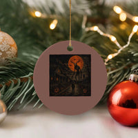 Wendigo Halloween Ceramic Ornament Vintage Deer Skull Spooky Night Graphic