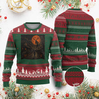 Wendigo Halloween Ugly Christmas Sweater Vintage Deer Skull Spooky Night Graphic