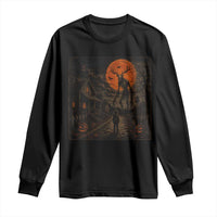 Wendigo Halloween Long Sleeve Shirt Vintage Deer Skull Spooky Night Graphic