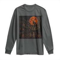 Wendigo Halloween Long Sleeve Shirt Vintage Deer Skull Spooky Night Graphic