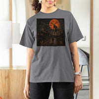 Wendigo Halloween T Shirt For Women Vintage Deer Skull Spooky Night Graphic