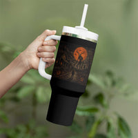 Wendigo Halloween Tumbler With Handle Vintage Deer Skull Spooky Night Graphic