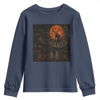Wendigo Halloween Youth Sweatshirt Vintage Deer Skull Spooky Night Graphic