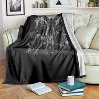 Cryptid Monsters Urban Legends Throw Blanket Vintage Dark Folklore Leave Before Dark Graphic