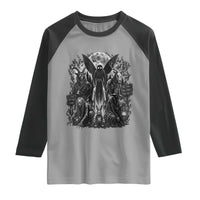 Cryptid Monsters Urban Legends Raglan Shirt Vintage Dark Folklore Leave Before Dark Graphic
