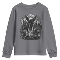 Cryptid Monsters Urban Legends Youth Sweatshirt Vintage Dark Folklore Leave Before Dark Graphic