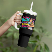 Grab Your Balls Its Canning Season Funny Food Preservation Tumbler With Handle Retro Pop Art Graphic