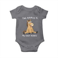 This Actually Is My First Rodeo Funny Silly Horse Baby Onesie 1st Birthday Meme