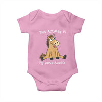 This Actually Is My First Rodeo Funny Silly Horse Baby Onesie 1st Birthday Meme