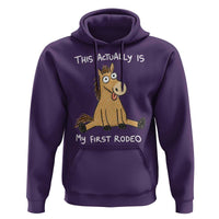 This Actually Is My First Rodeo Funny Silly Horse Hoodie 1st Birthday Meme
