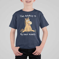 This Actually Is My First Rodeo Funny Silly Horse T Shirt For Kid 1st Birthday Meme
