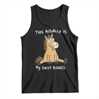 This Actually Is My First Rodeo Funny Silly Horse Tank Top 1st Birthday Meme