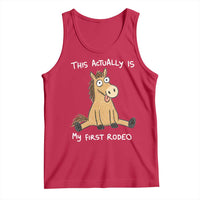 This Actually Is My First Rodeo Funny Silly Horse Tank Top 1st Birthday Meme