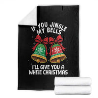Jingle Bell Christmas Throw Blanket Funny Naughty White Elephant Gag Gift Exchange - Wonder Print Shop