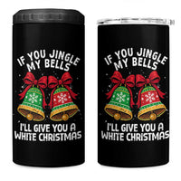 Jingle Bell Christmas 4 in 1 Can Cooler Tumbler Funny Naughty White Elephant Gag Gift Exchange - Wonder Print Shop
