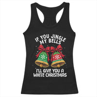 Jingle Bell Christmas Racerback Tank Top Funny Naughty White Elephant Gag Gift Exchange - Wonder Print Shop
