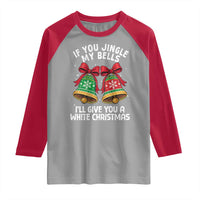 Jingle Bell Christmas Raglan Shirt Funny Naughty White Elephant Gag Gift Exchange - Wonder Print Shop