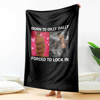 Marcus The Worm Meme Throw Blanket Born To Dilly Dally Forced To Lock In Funny Cute Brainrot - Wonder Print Shop