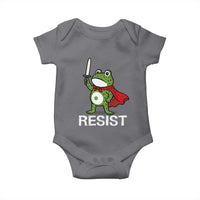 Resist Frog With Sword Baby Onesie No Kings Portland Protest - Wonder Print Shop