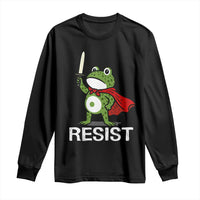 Resist Frog With Sword Long Sleeve Shirt No Kings Portland Protest - Wonder Print Shop