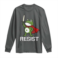Resist Frog With Sword Long Sleeve Shirt No Kings Portland Protest - Wonder Print Shop
