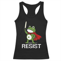 Resist Frog With Sword Racerback Tank Top No Kings Portland Protest - Wonder Print Shop