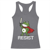 Resist Frog With Sword Racerback Tank Top No Kings Portland Protest - Wonder Print Shop