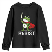 Resist Frog With Sword Youth Sweatshirt No Kings Portland Protest - Wonder Print Shop